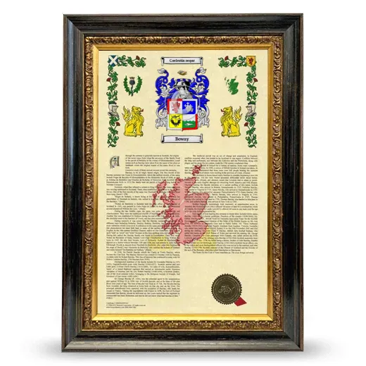 Boway Armorial History Framed - Heirloom