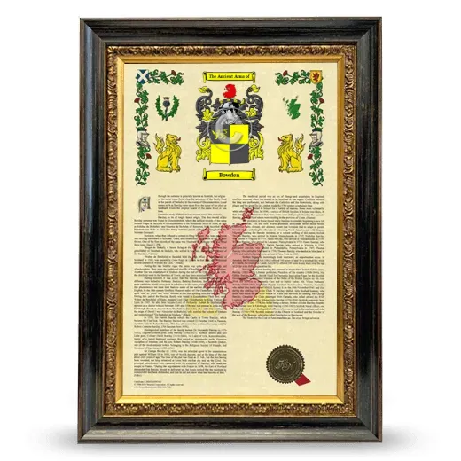 Bowden Armorial History Framed - Heirloom