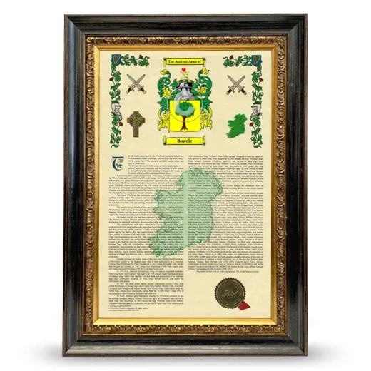 Bowele Armorial History Framed - Heirloom