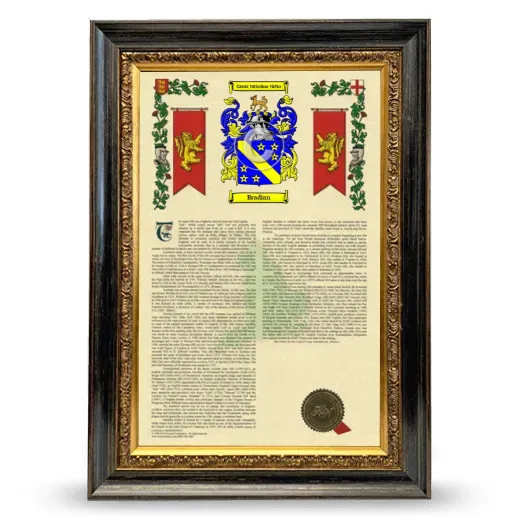 Bradian Armorial History Framed - Heirloom