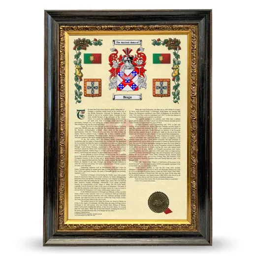 Braga Armorial History Framed - Heirloom
