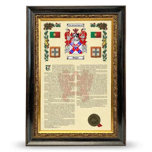 Bragas Armorial History Framed - Heirloom