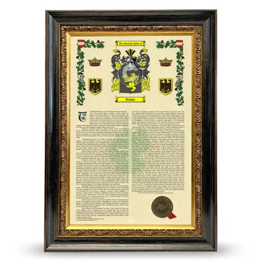 Brams Armorial History Framed - Heirloom