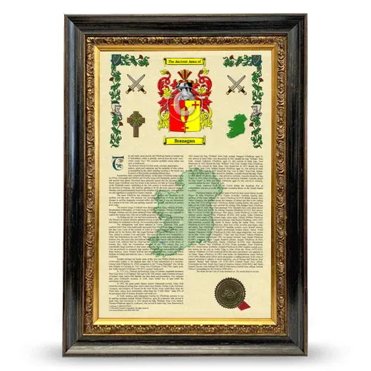 Branagan Armorial History Framed - Heirloom