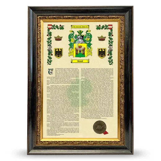 Brand Armorial History Framed - Heirloom