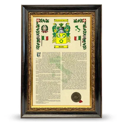 Branda Armorial History Framed - Heirloom