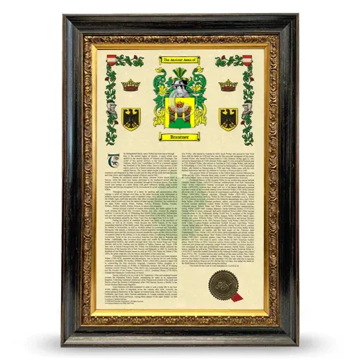 Brantner Armorial History Framed - Heirloom