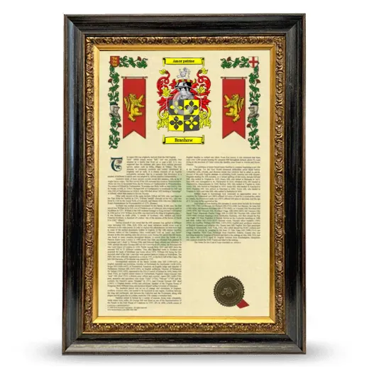 Brashaw Armorial History Framed - Heirloom