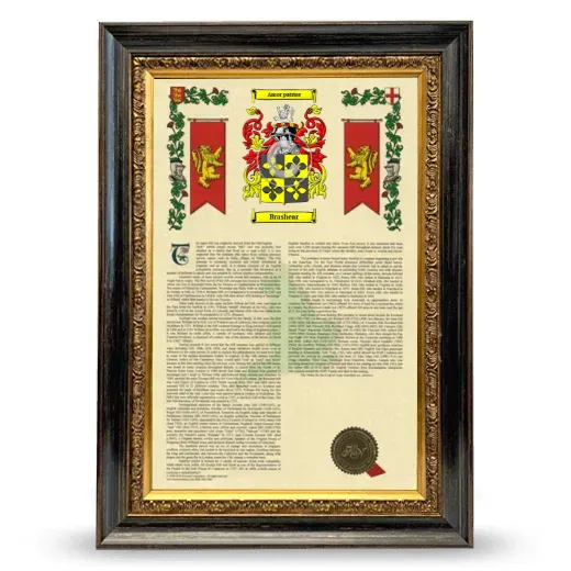 Brashear Armorial History Framed - Heirloom