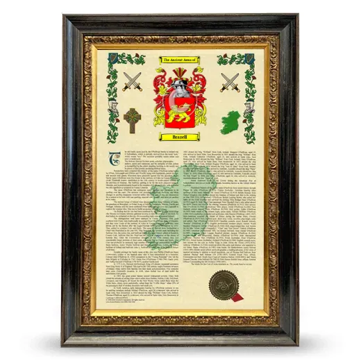 Brazell Armorial History Framed - Heirloom