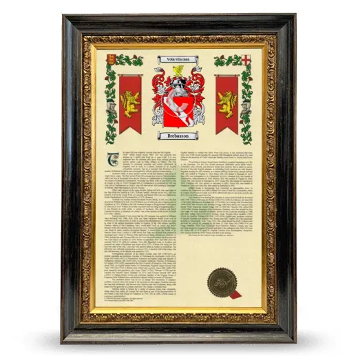 Brebasson Armorial History Framed - Heirloom