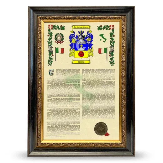 Brescia Armorial History Framed - Heirloom