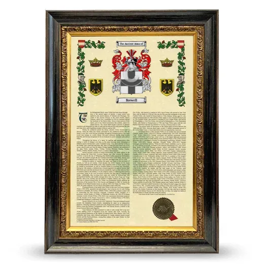 Brewell Armorial History Framed - Heirloom