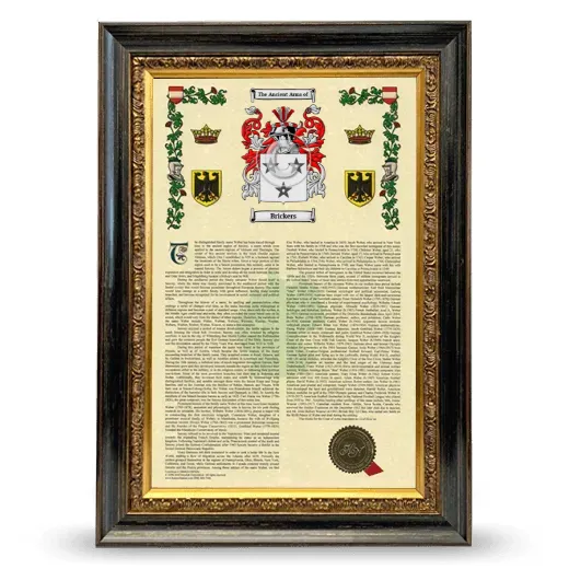 Brickers Armorial History Framed - Heirloom