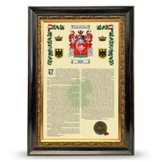 Brink Armorial History Framed - Heirloom
