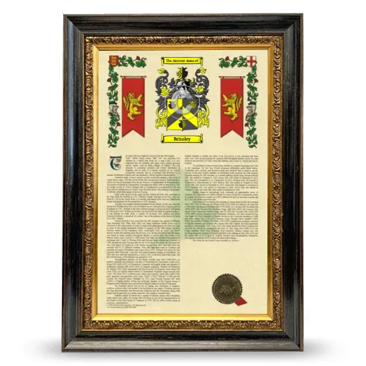 Brinsley Armorial History Framed - Heirloom