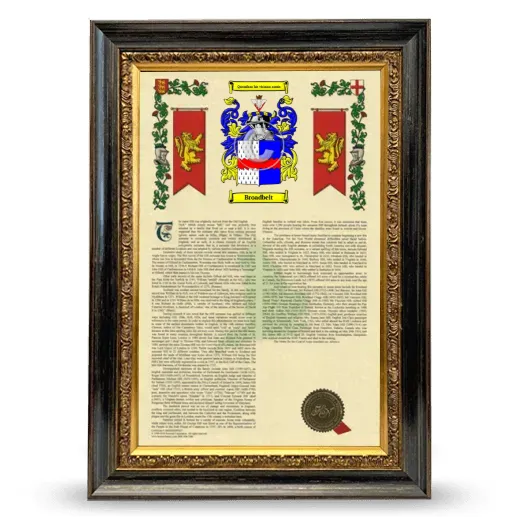Broadbelt Armorial History Framed - Heirloom