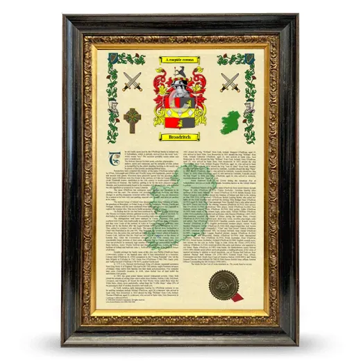 Broadritch Armorial History Framed - Heirloom