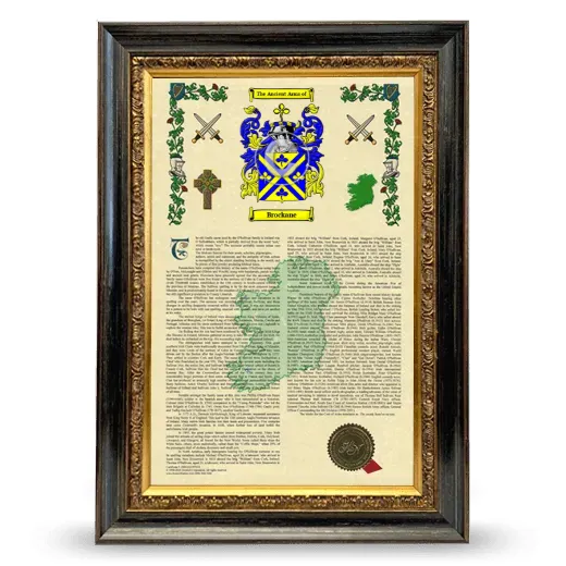 Brockane Armorial History Framed - Heirloom