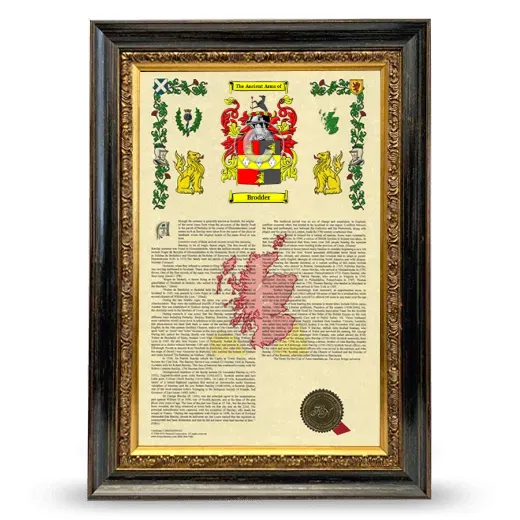 Brodder Armorial History Framed - Heirloom