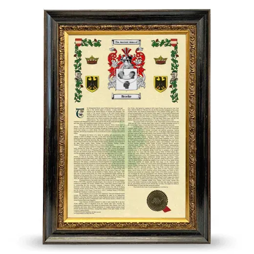 Broeke Armorial History Framed - Heirloom