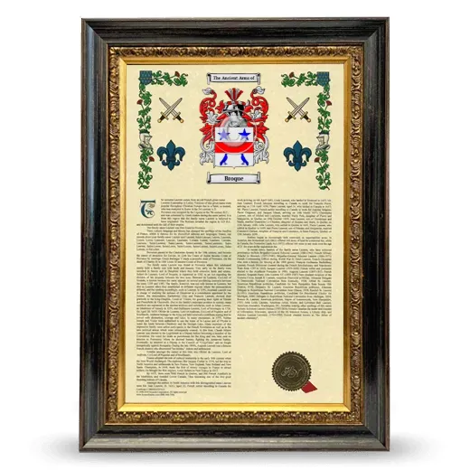Broque Armorial History Framed - Heirloom