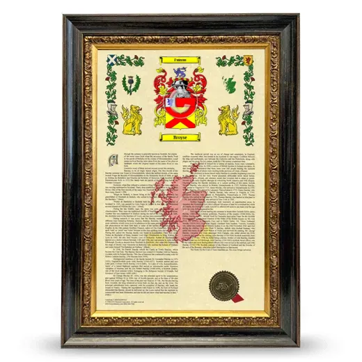 Broyse Armorial History Framed - Heirloom