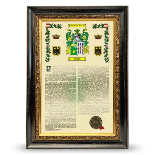 Brunjes Armorial History Framed - Heirloom