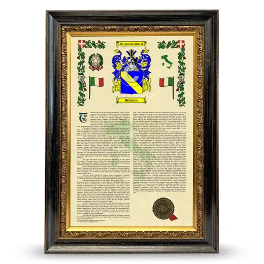 Brunone Armorial History Framed - Heirloom