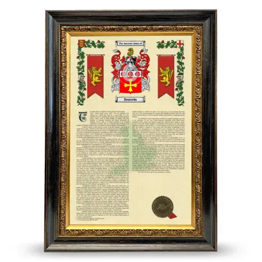Brunwin Armorial History Framed - Heirloom