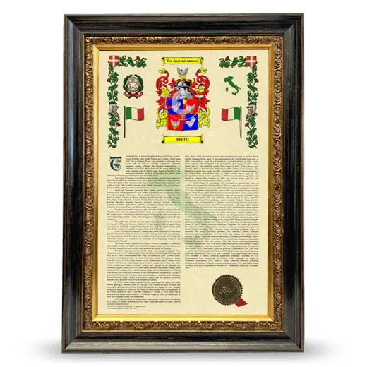 Brutti Armorial History Framed - Heirloom