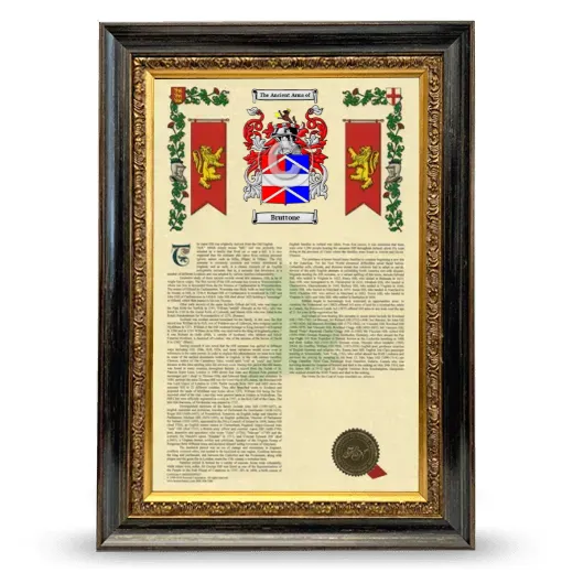 Bruttone Armorial History Framed - Heirloom
