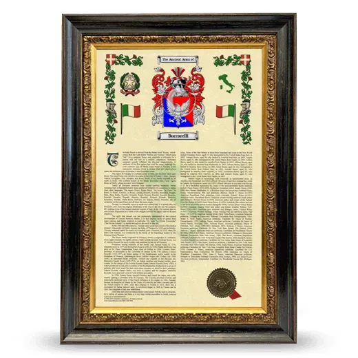 Buccarelli Armorial History Framed - Heirloom