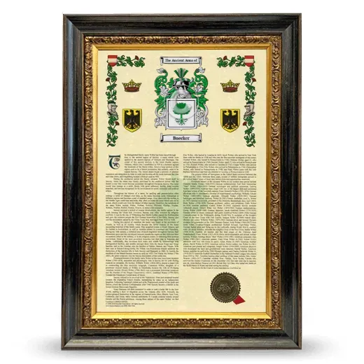 Buecker Armorial History Framed - Heirloom