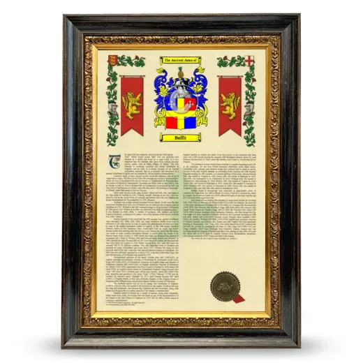 Buffit Armorial History Framed - Heirloom