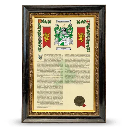 Bugdon Armorial History Framed - Heirloom