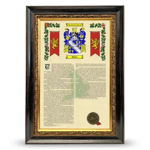Buhan Armorial History Framed - Heirloom