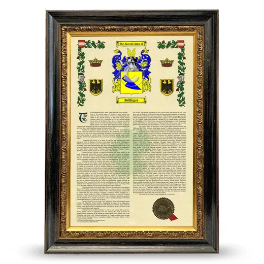 Bullinger Armorial History Framed - Heirloom