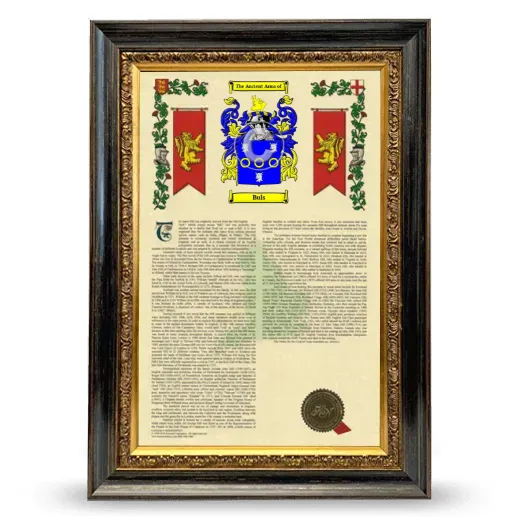 Buls Armorial History Framed - Heirloom