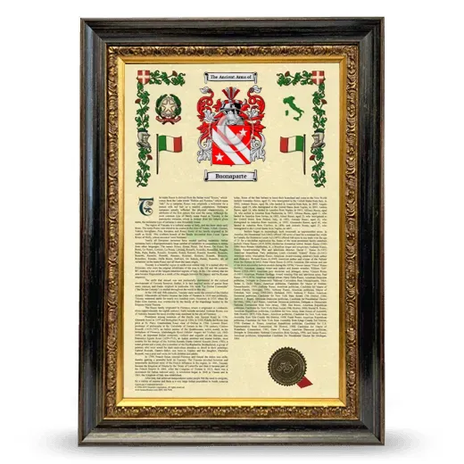 Buonaparte Armorial History Framed - Heirloom