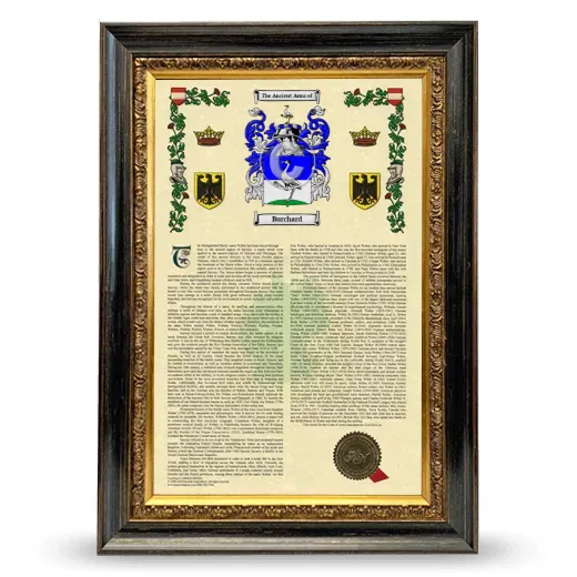 Burchard Armorial History Framed - Heirloom