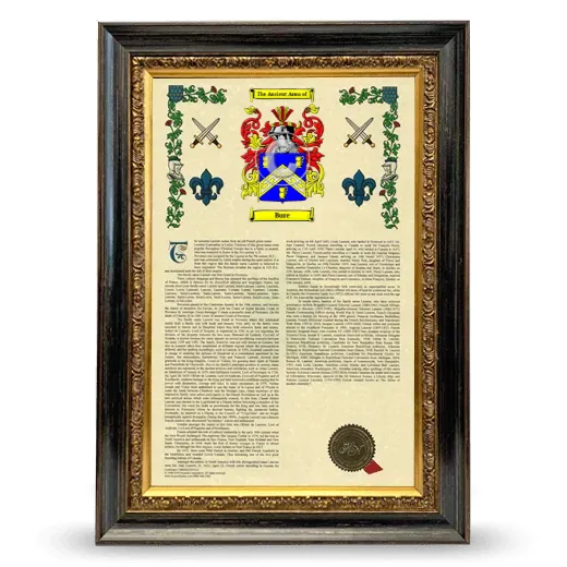 Bure Armorial History Framed - Heirloom