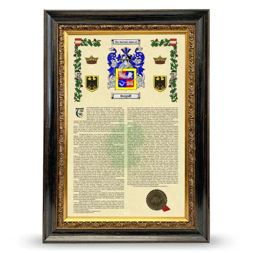 Burgoff Armorial History Framed - Heirloom