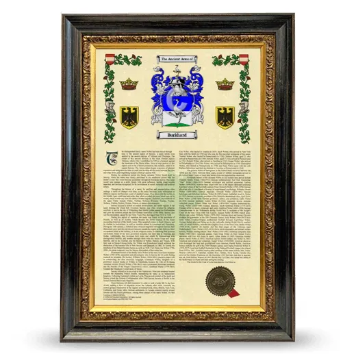 Burkhard Armorial History Framed - Heirloom