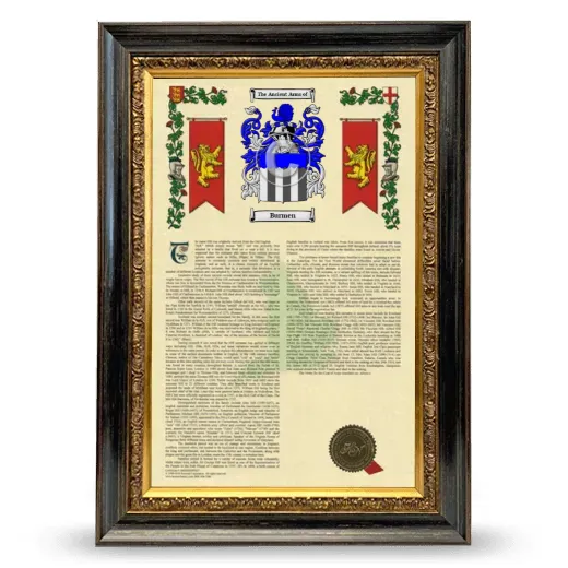 Burmen Armorial History Framed - Heirloom