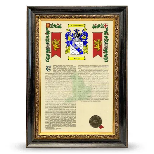 Burray Armorial History Framed - Heirloom