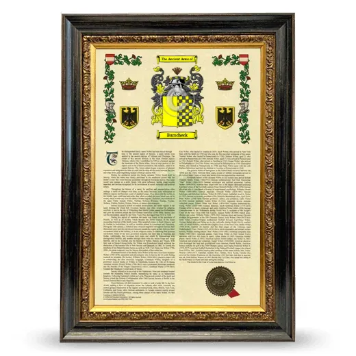 Burscheck Armorial History Framed - Heirloom