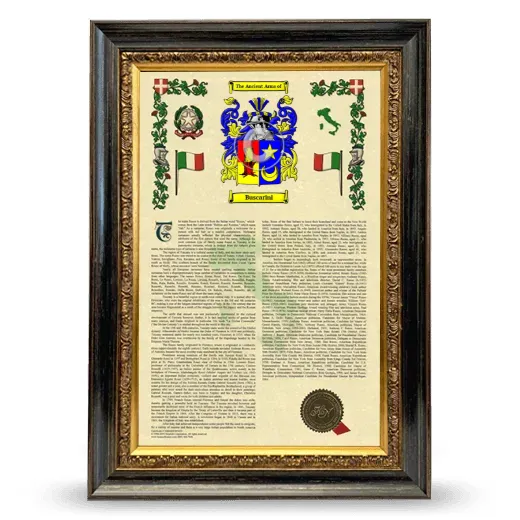 Buscarini Armorial History Framed - Heirloom