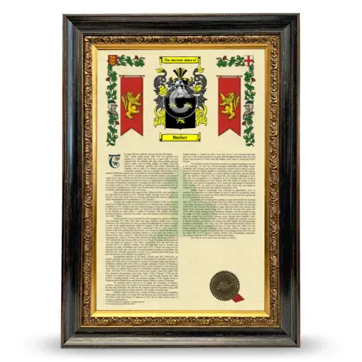 Busher Armorial History Framed - Heirloom