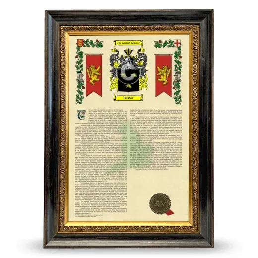 Bushor Armorial History Framed - Heirloom